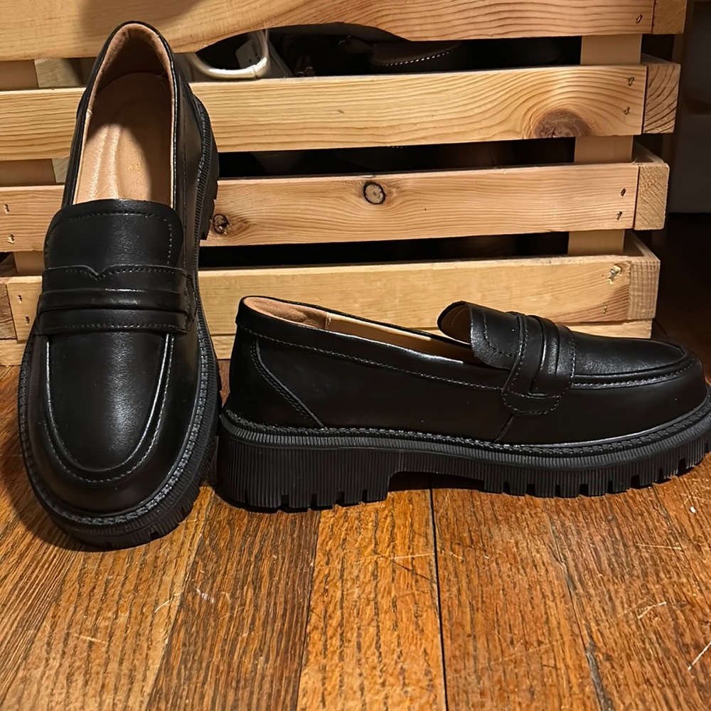 Black loafers